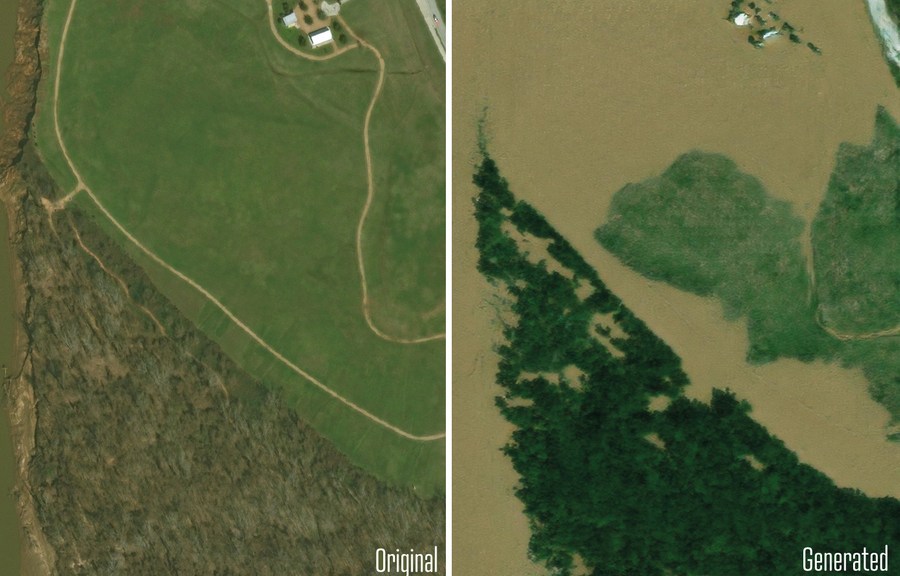 New AI Tool Generates Realistic Satellite Images of Future Flooding